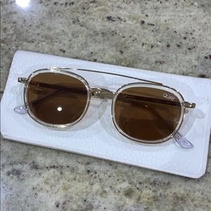 Quay Got It Covered Clear/Brown/Gold Sunglasses